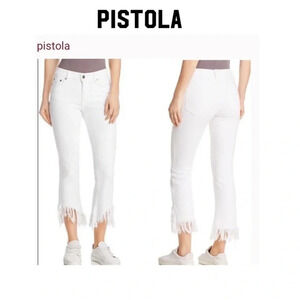 PISTOLA Cropped Frayed Jeans